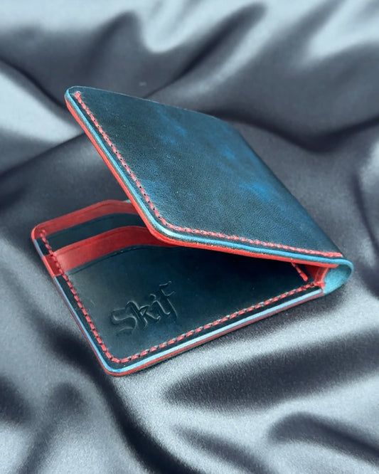 bifold leather wallet slightly open URBAN model