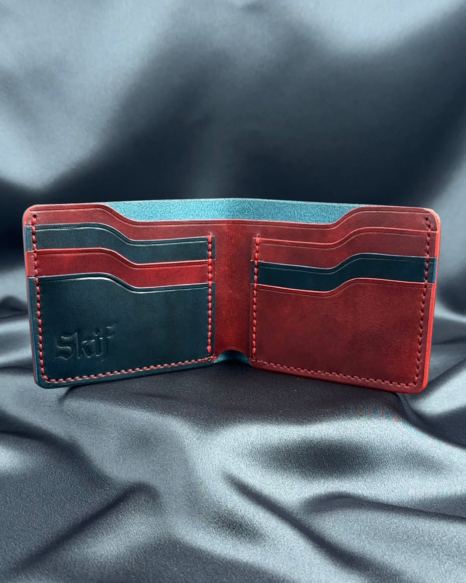 bifold leather wallet interior card slots URBAN model