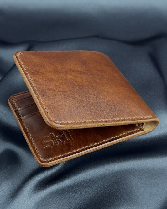 bifold leather wallet slightly open URBAN model