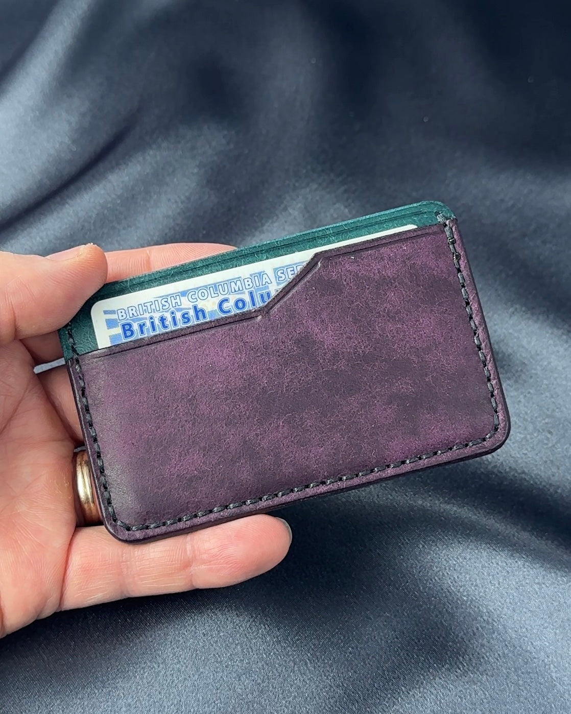leather card holder back side card slot EDGE model