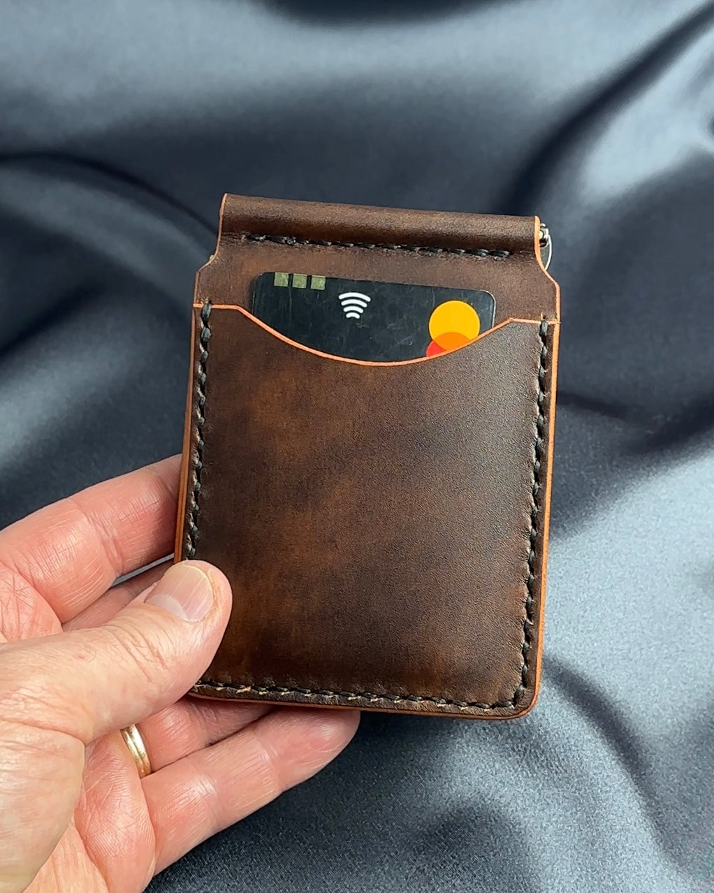 money clip wallet card pocket view Museum leather MONEY CLIP model