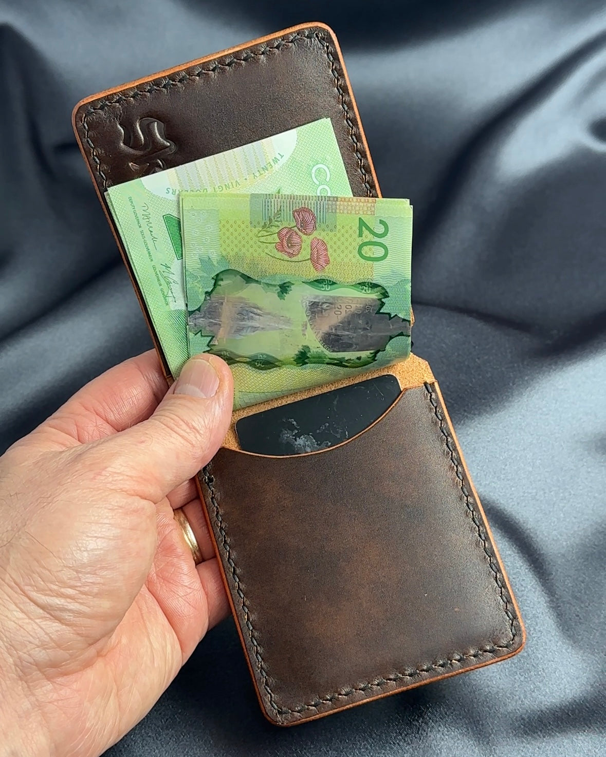 money clip wallet cash holding view Museum leather MONEY CLIP model