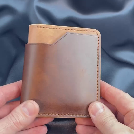 vertical bifold leather wallet video preview VERTEX model