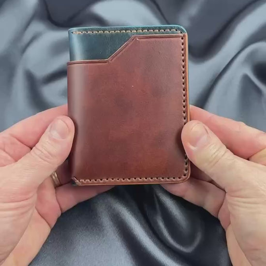 vertical bifold leather wallet video preview VERTEX model