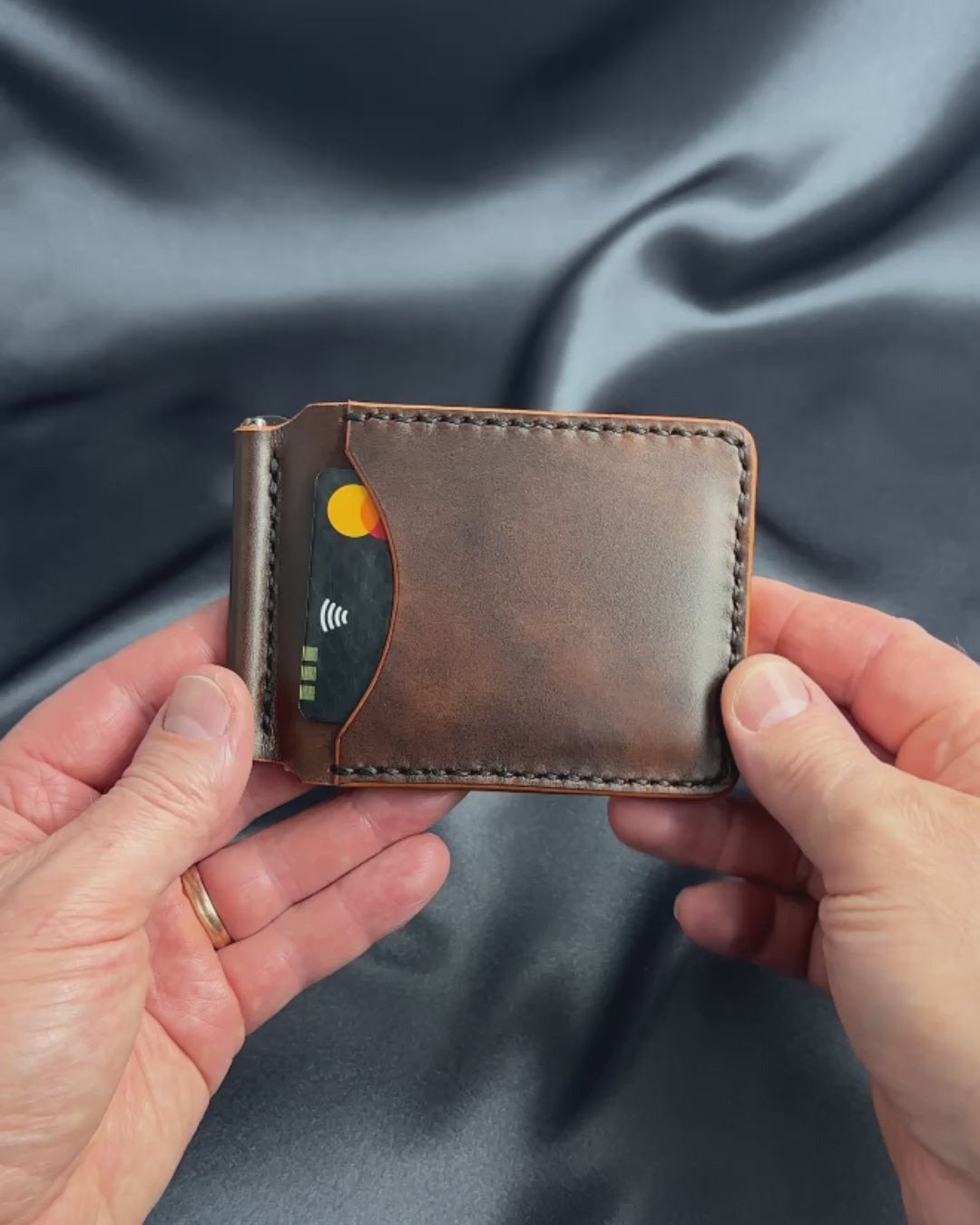 money clip wallet hands holding view Museum leather MONEY CLIP model